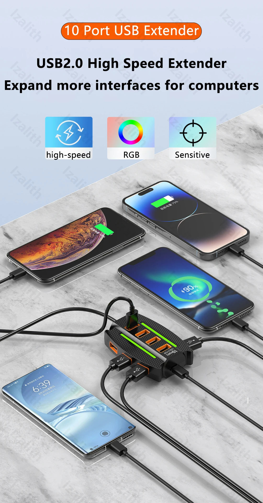 CowLost | usb-hub-10-port-usb-2-0-usb-splitter-card-reader |11