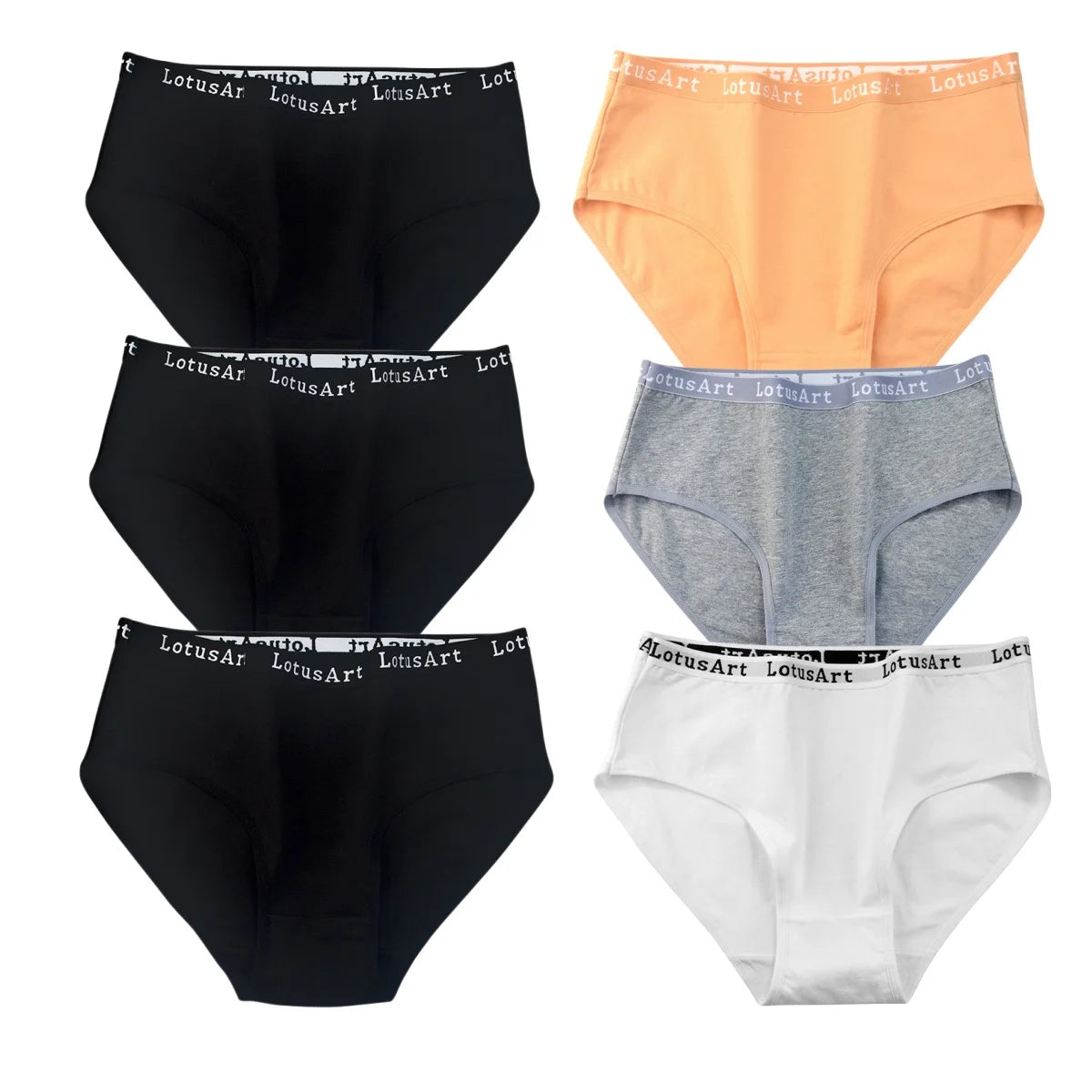 CowLost | product_id-6pcs-women-s-high-rise-seamless-cotton-briefs-m-2xl-solid-colors |29