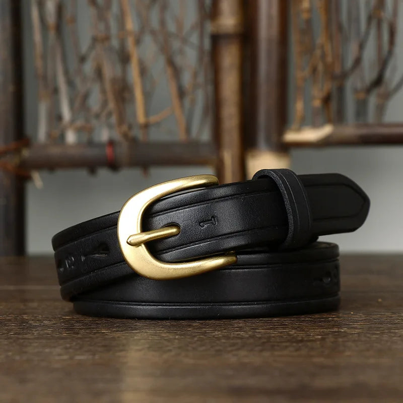 CowLost | 2-4cm-width-copper-buckle-cowskin-genuine-leather-belts-for-women |10