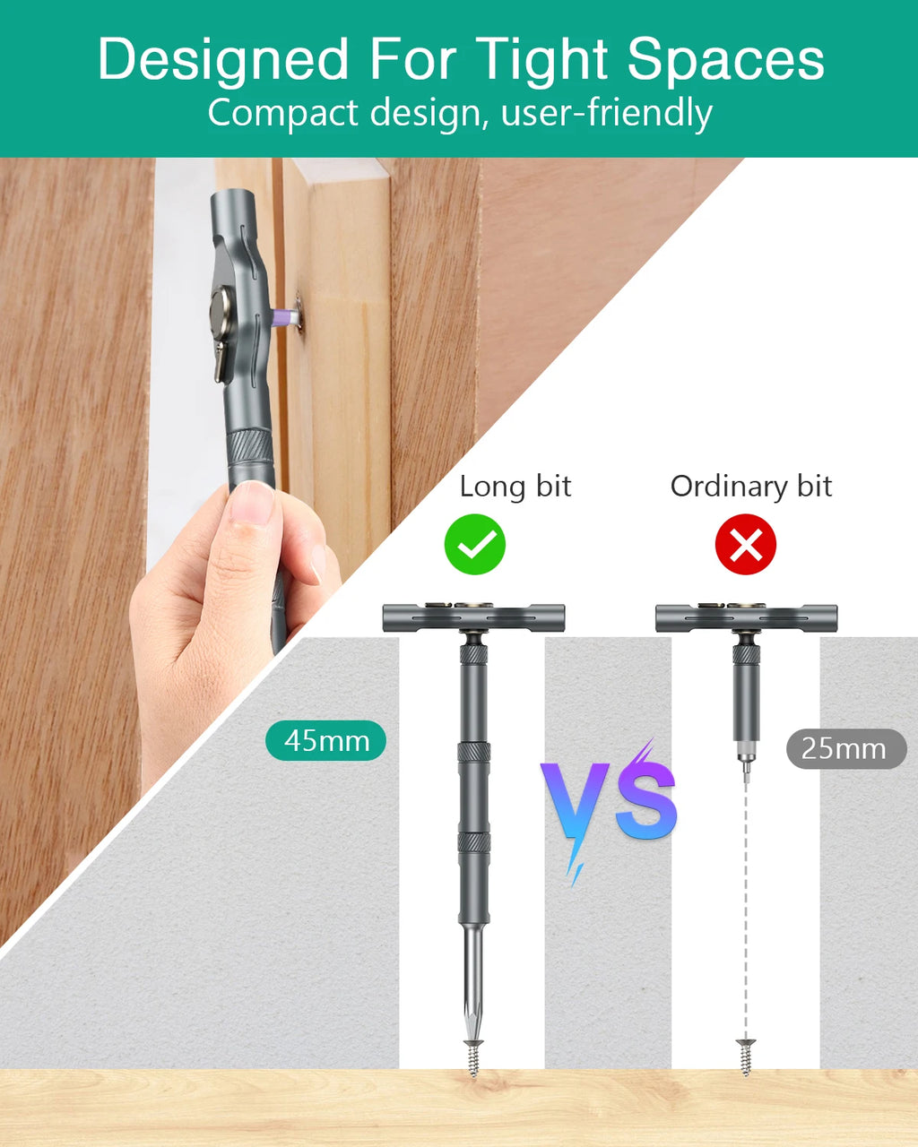 ORIA 43-in-1 Magnetic Ratchet Screwdriver Set DIY Repair Tool Kit for Computer, Bicycle, Furniture