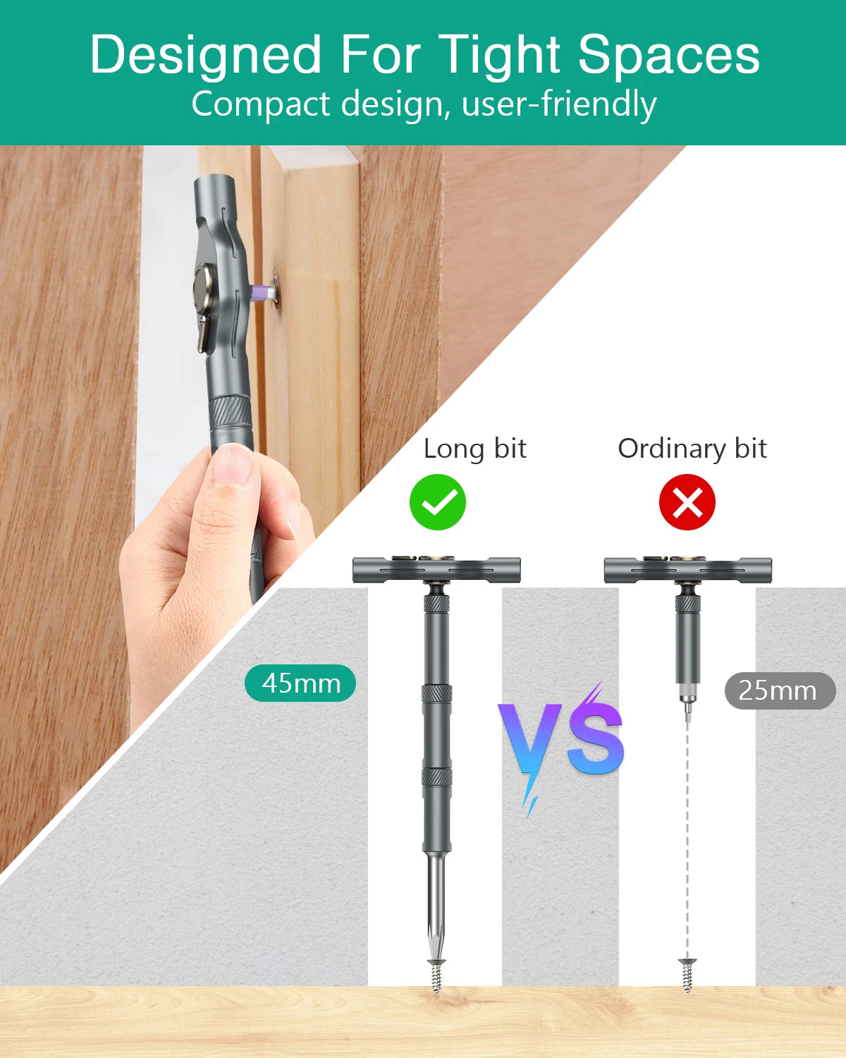 ORIA 43-in-1 Magnetic Ratchet Screwdriver Set DIY Repair Tool Kit for Computer, Bicycle, Furniture