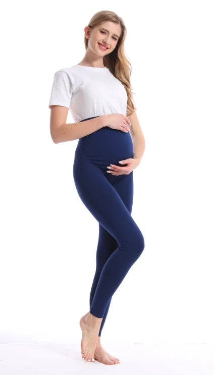 CowLost | product_id-high-waist-maternity-leggings-with-belly-support-skinny-knit-pants |9