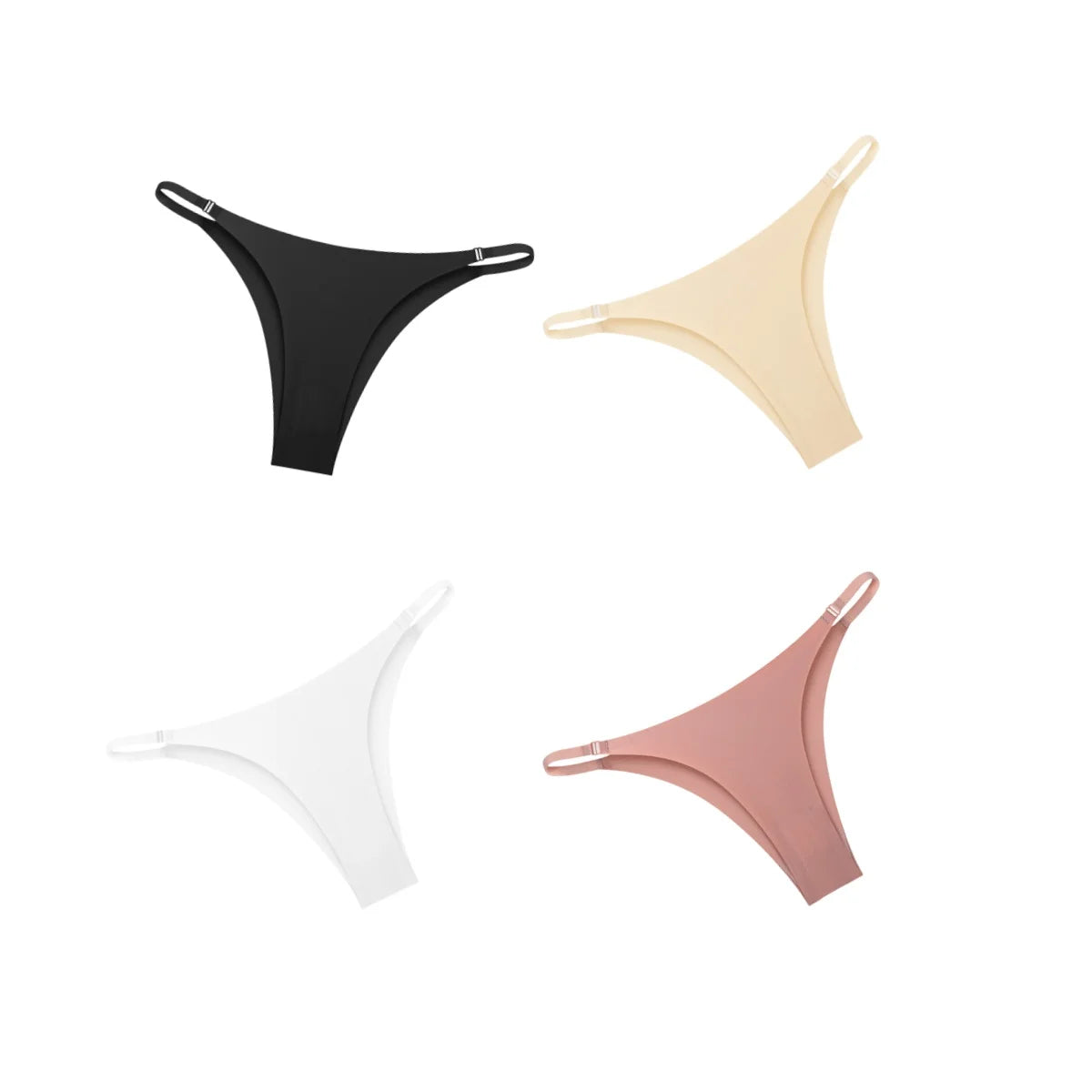 CowLost | product_id-4pcs-women-s-seamless-low-rise-ice-silk-brazilian-briefs-with-side-buckle-s-xl |19