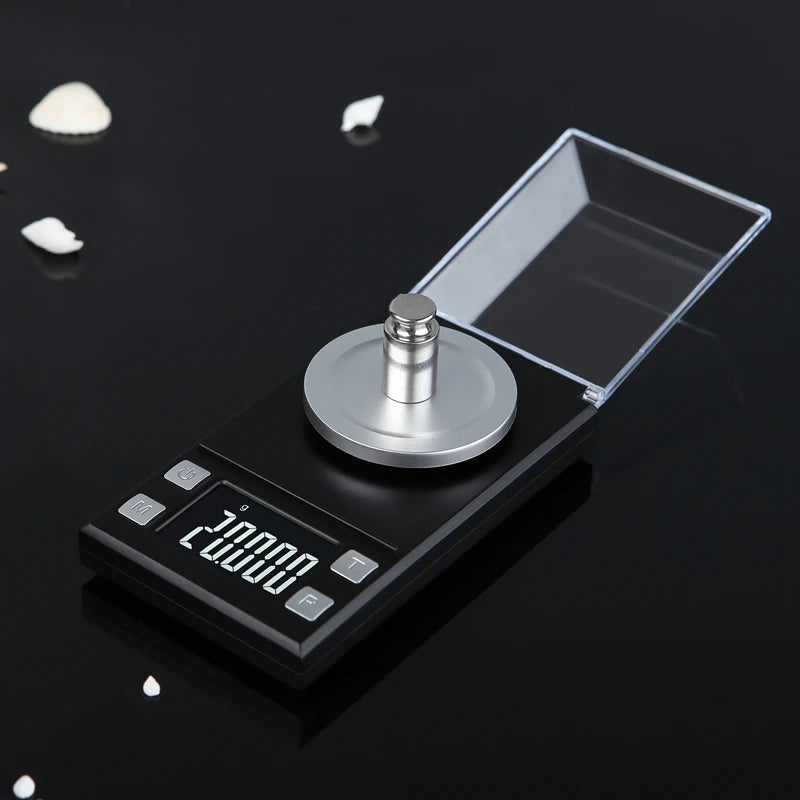 LCD Digital Jewelry Scale 0.001g Accuracy Electronic Gold Diamond Weighing Scale for Kitchen Food