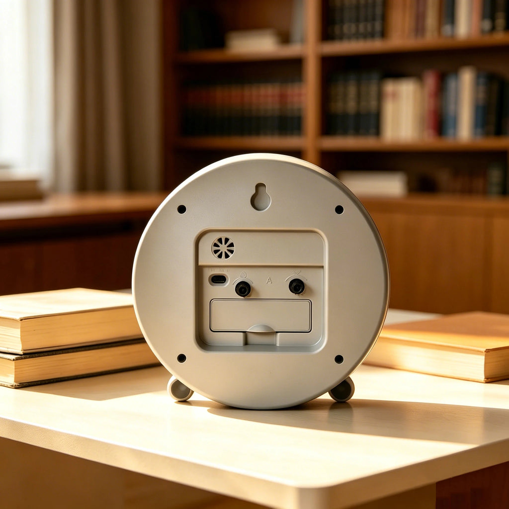 5 Inch Round Analog Quartz Alarm Clock Battery Powered for Bedroom Office Home