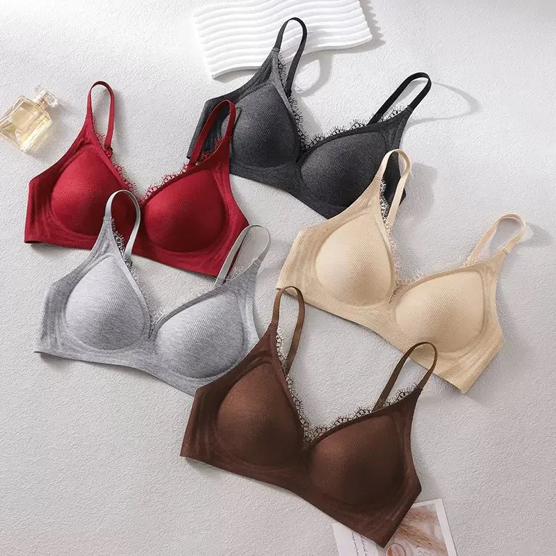 CowLost | product_id-french-lace-wire-free-push-up-bra-for-small-large-breasts |1