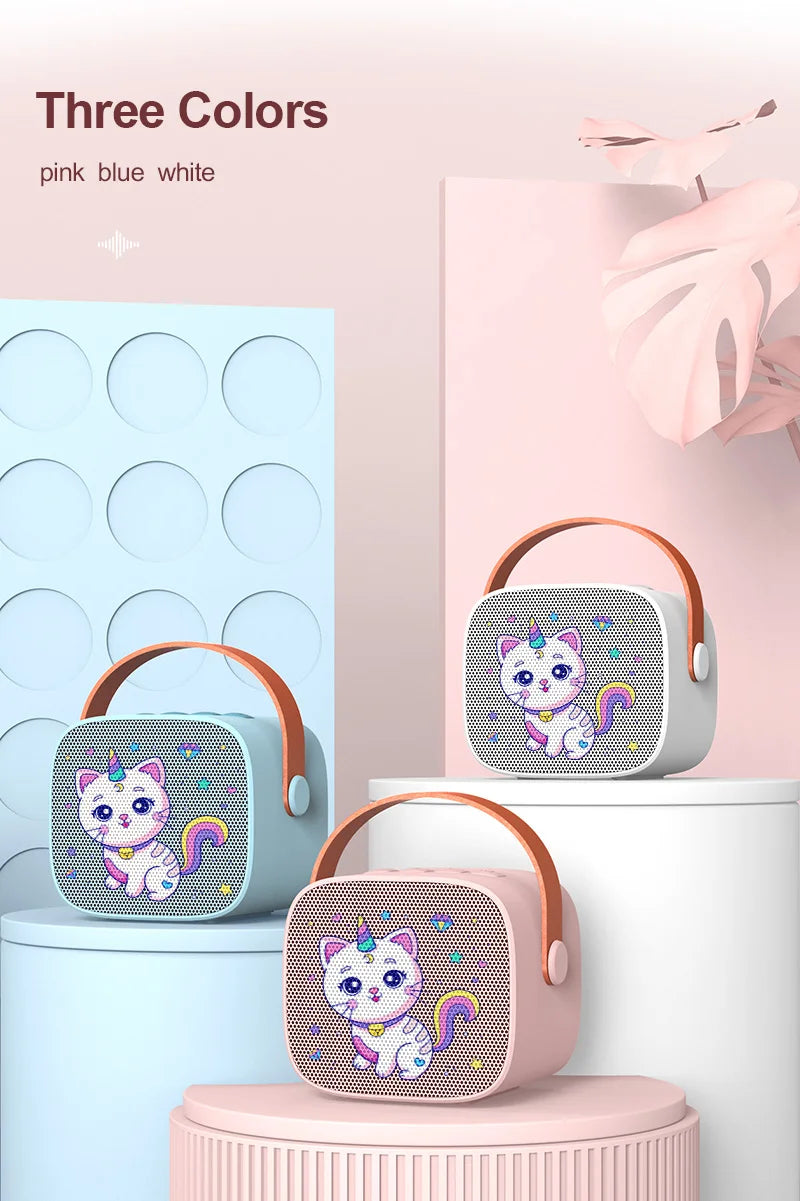 CowLost | game-timers-portable-mini-cartoon-cat-bluetooth-karaoke-speaker-with-microphone |15