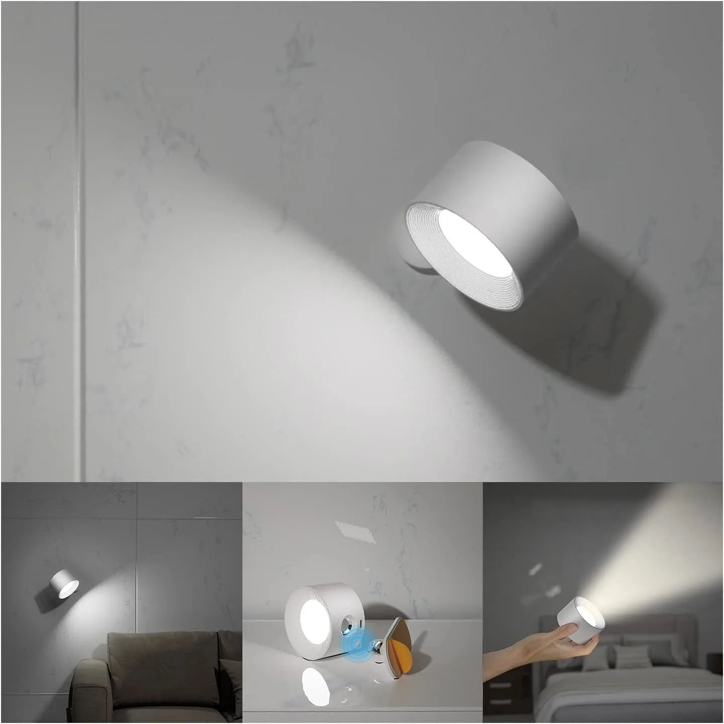 CowLost | product_id-kfvc-usb-rechargeable-led-wall-lamp-360-rotatable-touch-remote-wireless-night-light-for-bedroom-bedside-reading |11