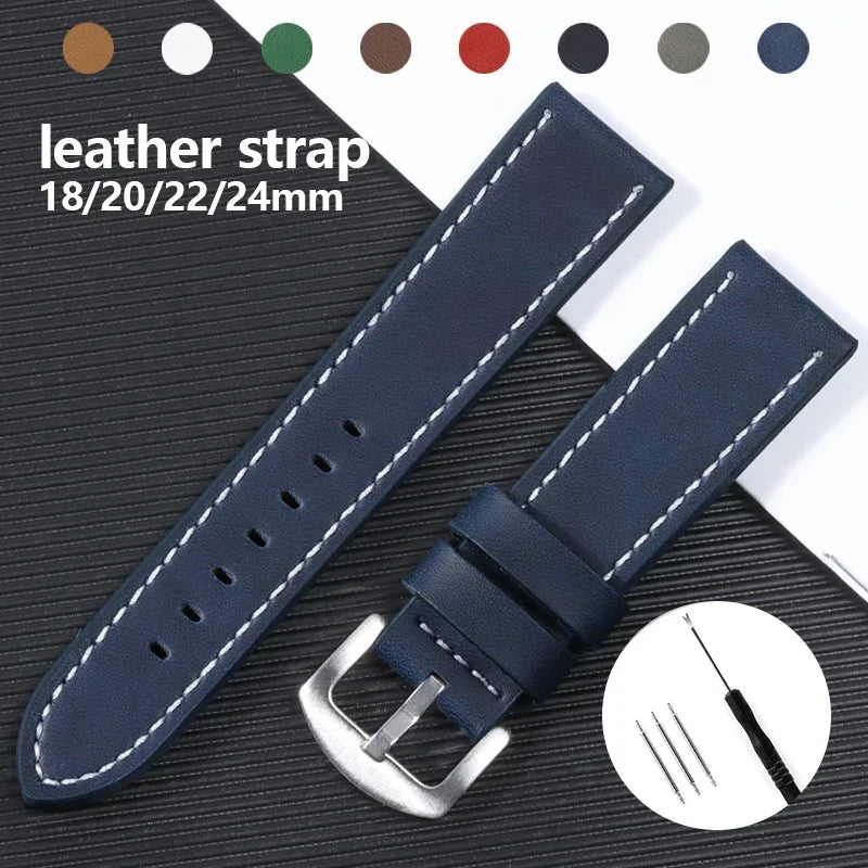 CowLost | product_id-universal-genuine-leather-waterproof-watch-strap-replacement-for-rolex-seiko-18-20-22-24mm |1