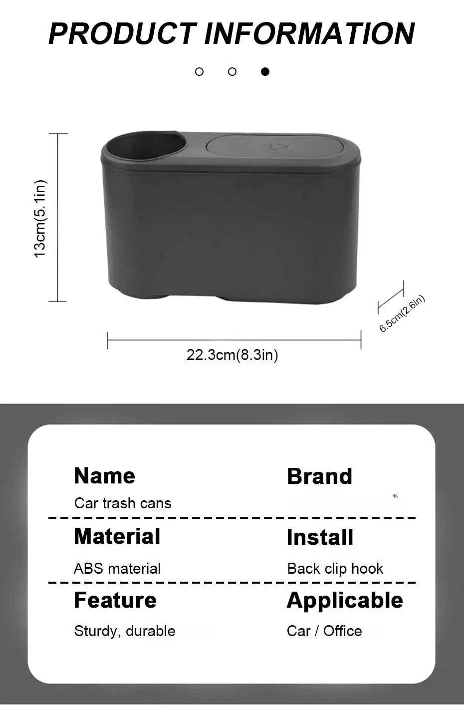 CowLost | can-organizers-product_id-car-rear-row-hanging-trash-can-with-abs-pressing-lid-and-drink-holder-universal-organizer |15