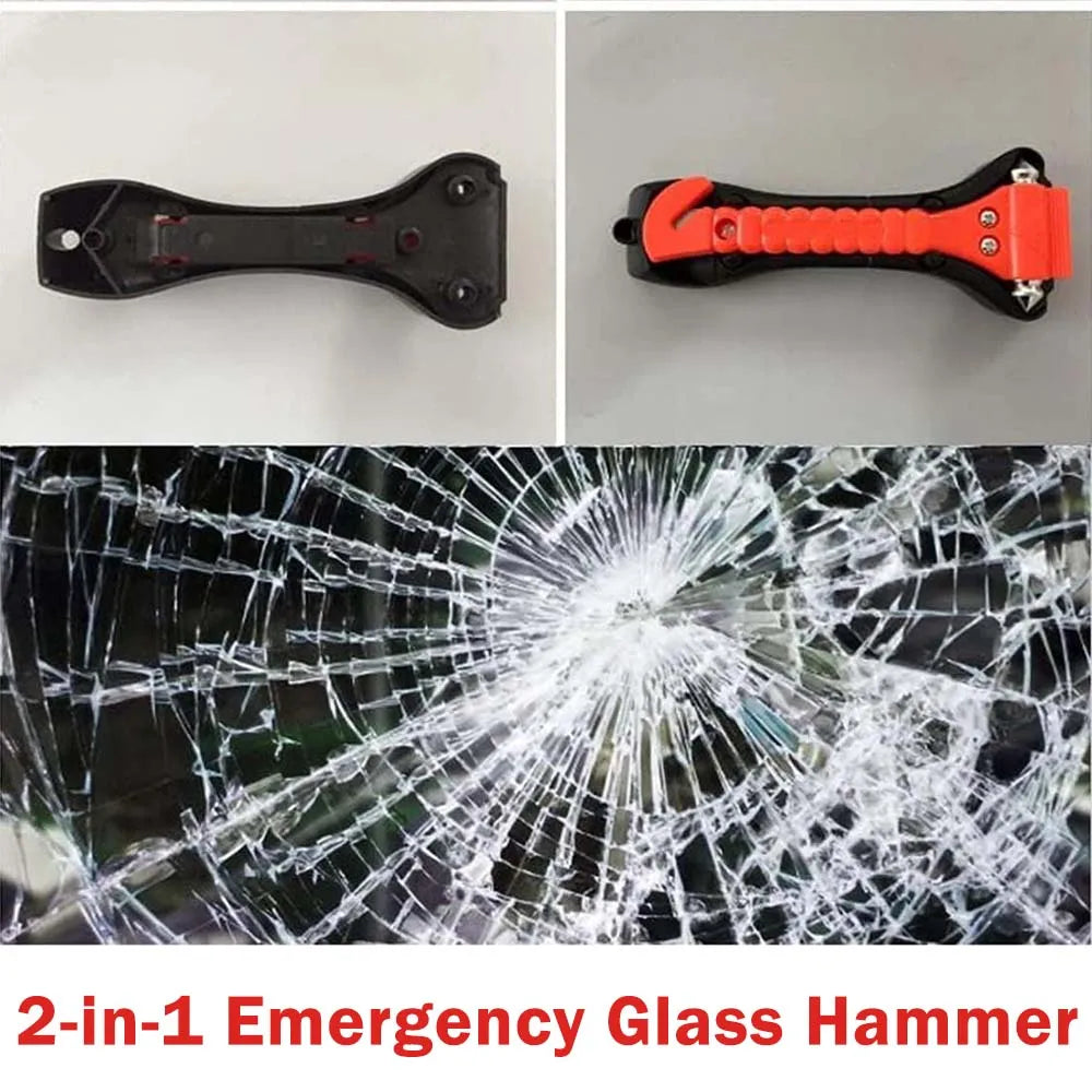 CowLost | 1-2pcs-survival-safety-hammer-camping-driving-car-seat-belt-cutter-2-in-1 |2