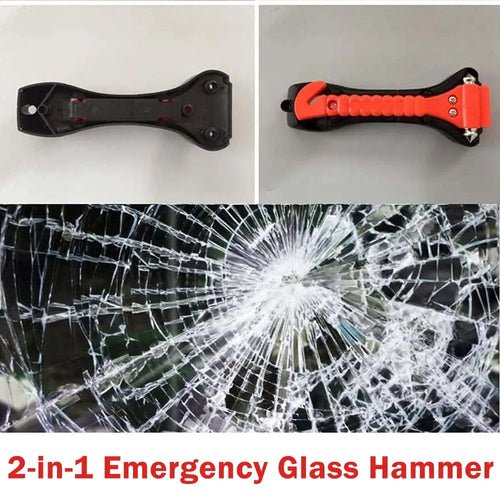 CowLost | 1-2pcs-survival-safety-hammer-camping-driving-car-seat-belt-cutter-2-in-1 |2