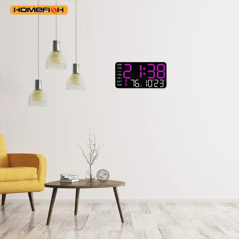 CowLost | giant-intelligent-digital-wall-clock-one-screen-to-control-time-temperature-date-home-technology-pulls-full |3