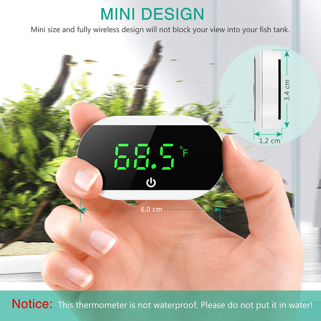 ORIA Digital Aquarium Thermometer External Fish Tank Temperature Meter ℃/℉ Switch