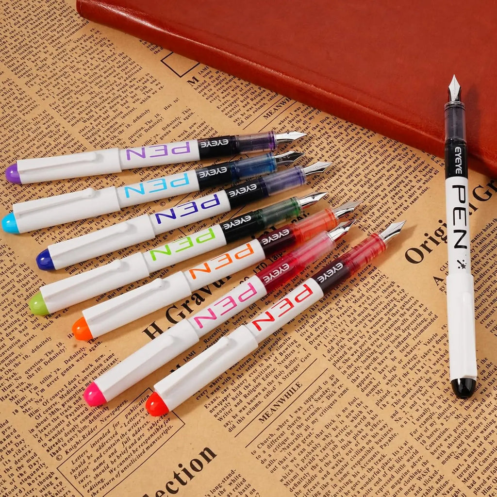CowLost | pens-product_id-disposable-straight-fountain-pens-with-quick-drying-ink-smooth-multicolor-writing-set |7