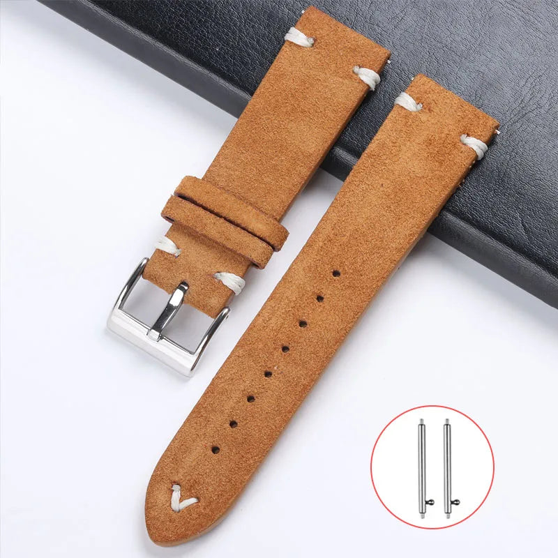 CowLost | product_id-handmade-genuine-soft-suede-leather-watchband-18mm-22mm-for-rolex-seiko-vintage |7