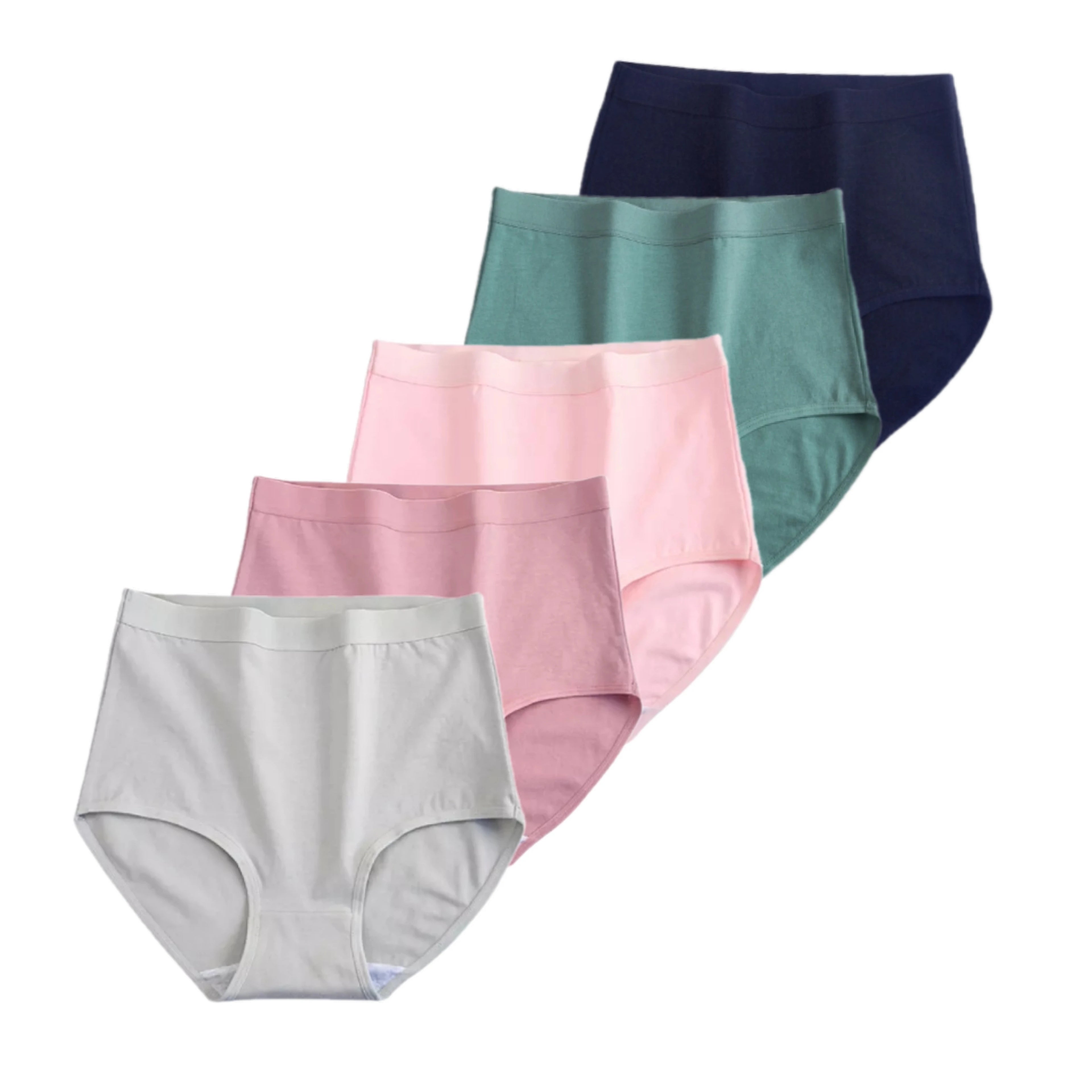 CowLost | product_id-fallsweet-womens-high-waist-cotton-plus-size-briefs-5-pack-m-xxxl |14