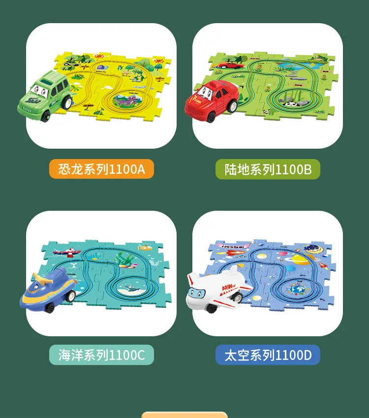 Children's Electric Railroad Speeder DIY Puzzle Car Educational Toy Gift