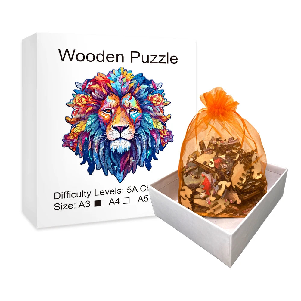 CowLost | product_id-3d-wooden-lion-puzzle-model-for-assembly-and-decompression |4