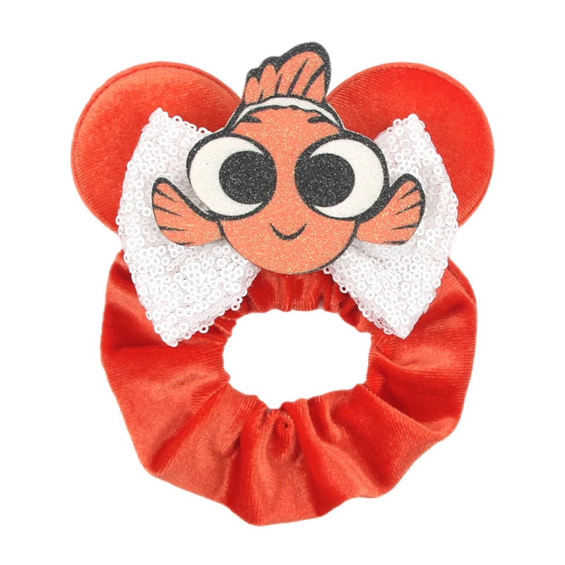 CowLost | cute-disney-castle-fireworks-balloons-hair-scrunchies-velvet-hairband-for-girls |46