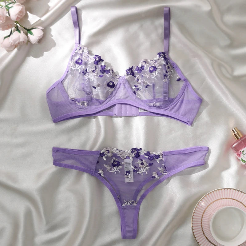CowLost | sexy-lace-lingerie-push-up-semi-sheer-bra-and-panty-sets |19
