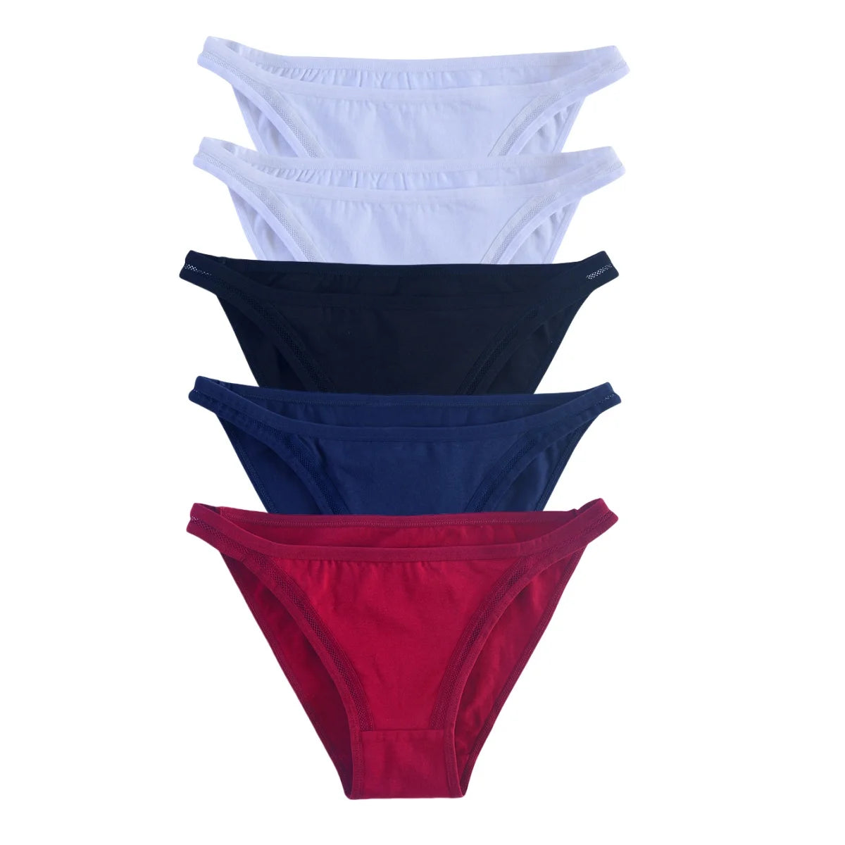 CowLost | product_id-5pcs-women-s-cotton-low-rise-breathable-solid-color-briefs-m-xl |21