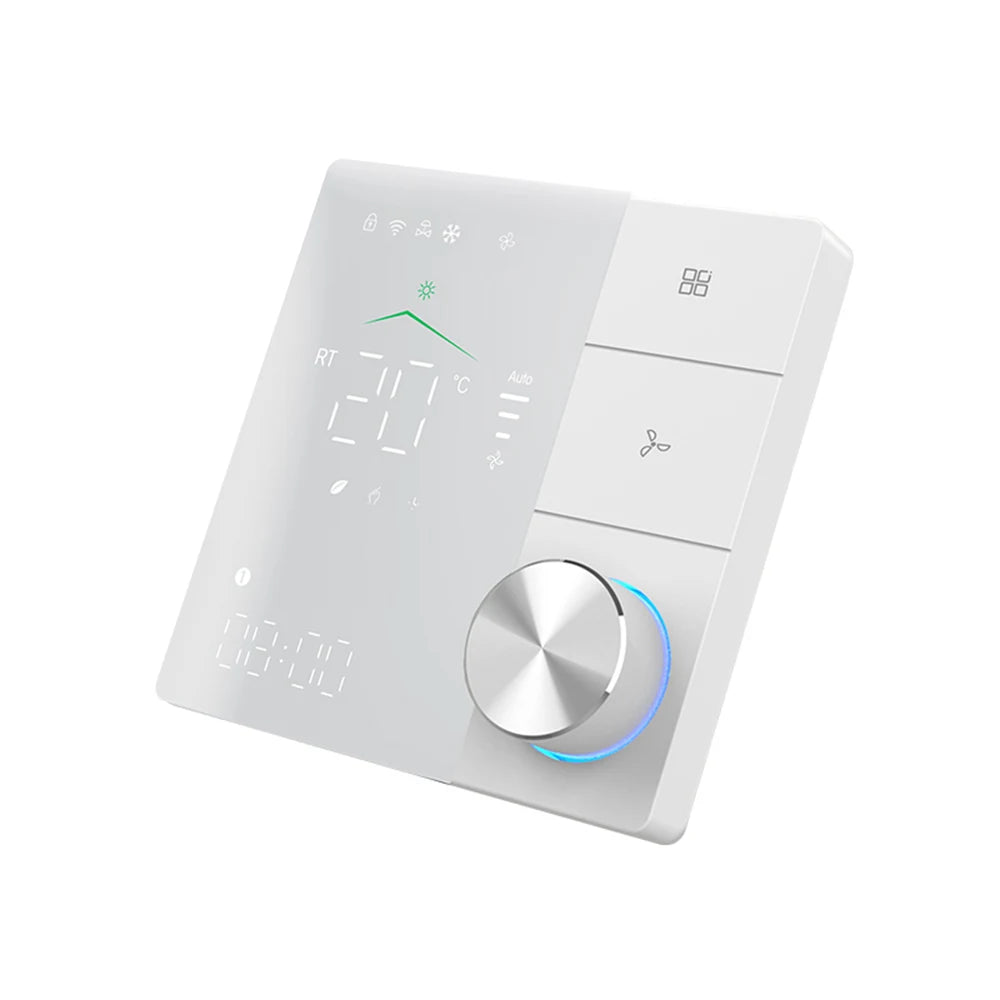 Smart WiFi Thermostat with Knob for AC, Fan Coil, and Temperature Control