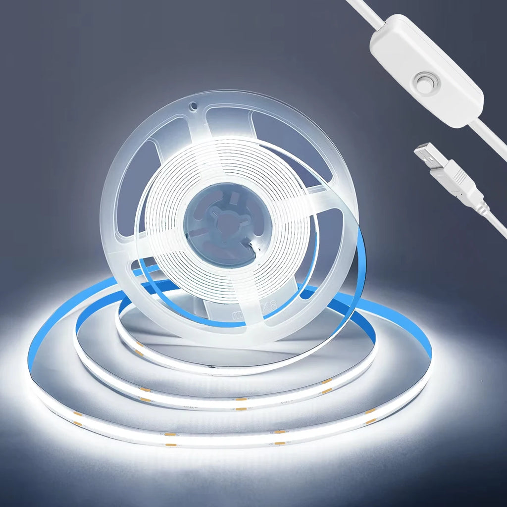 CowLost | light-ropes-strings-product_id-cob-led-strip-light-flexible-tape-with-button-switch-for-room-tv-mirror-backlight-cabinet |8