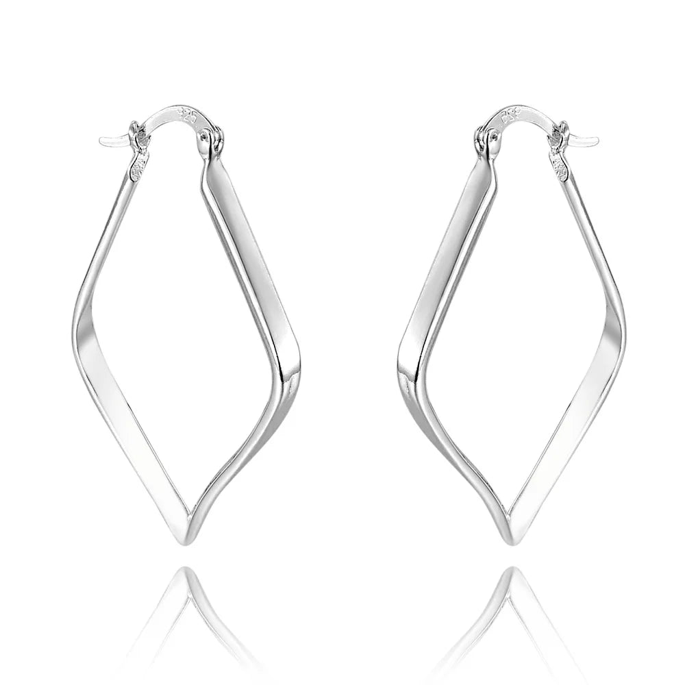 CowLost | business-card-cases-925-sterling-silver-geometric-hoop-earrings |1