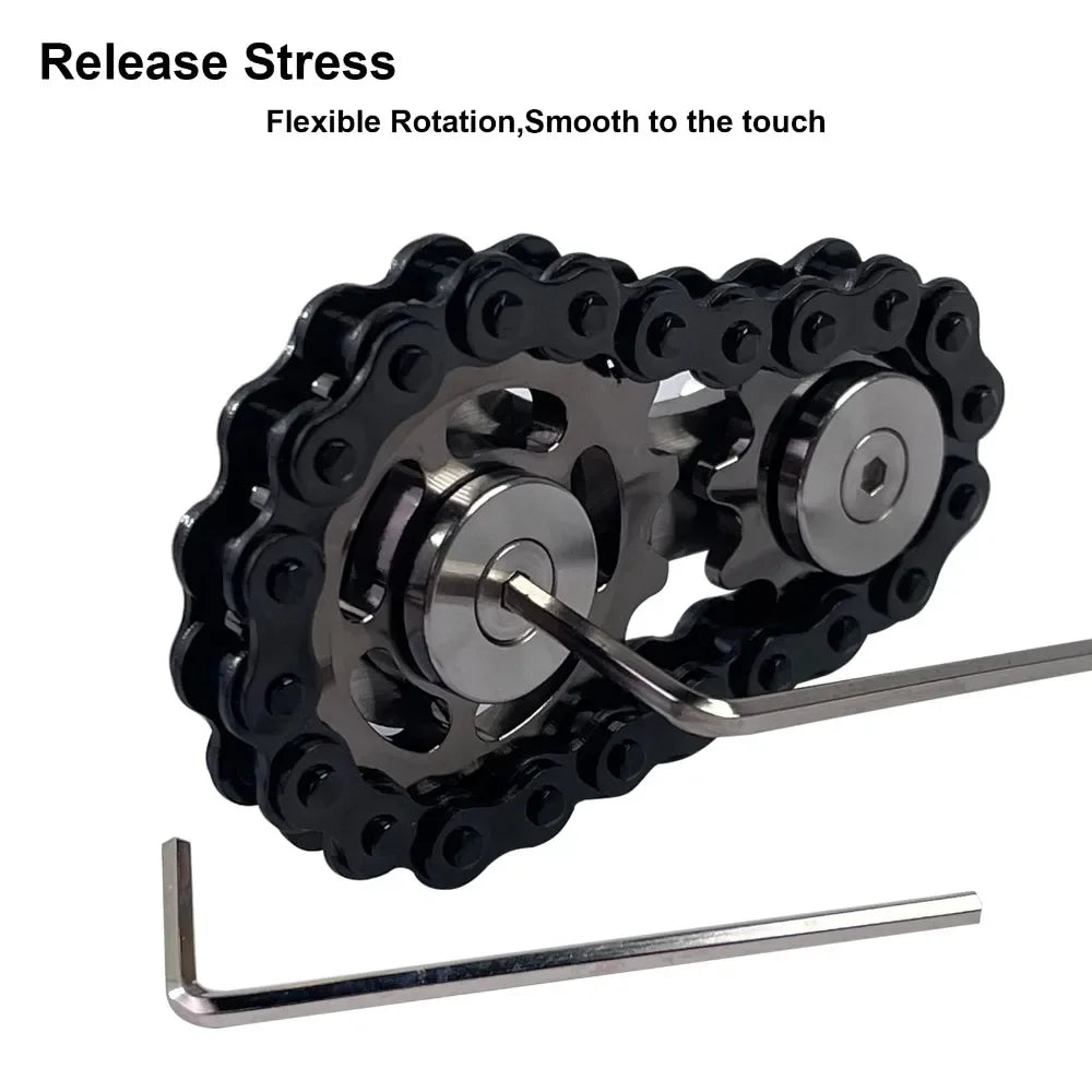 CowLost | sprockets-flywheel-fingertip-gyro-fidget-spinner-antistress-anxiety-metal-bike-chains-edc-spinner-fidget-toys-for-adult-kids-1 |3
