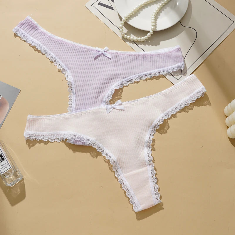 CowLost | womens-sexy-lace-cotton-blends-briefs-solid-color-seamless-simple-underwear |3