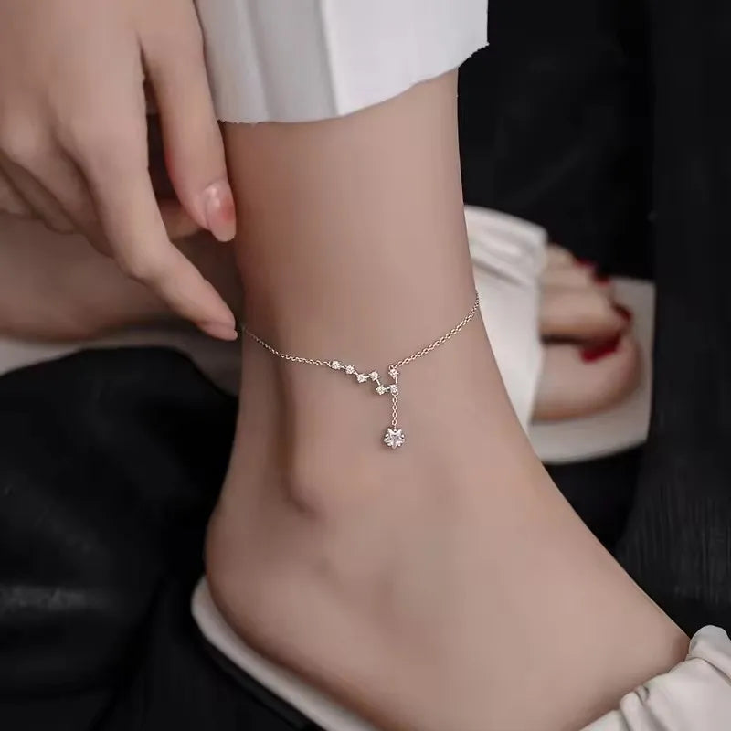 CowLost | handbags-sam-panda-925-sterling-silver-butterfly-zircon-tassel-anklet-for-women |55