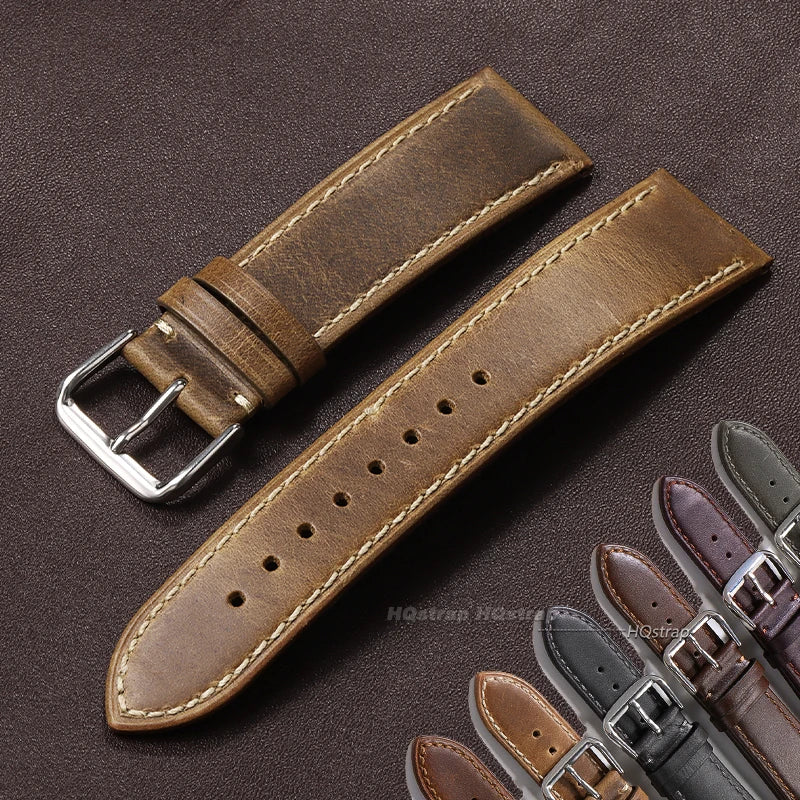CowLost | bracelets-product_id-vintage-oil-wax-leather-watch-strap-pin-buckle-universal-cowhide-watchband-18-22mm |8
