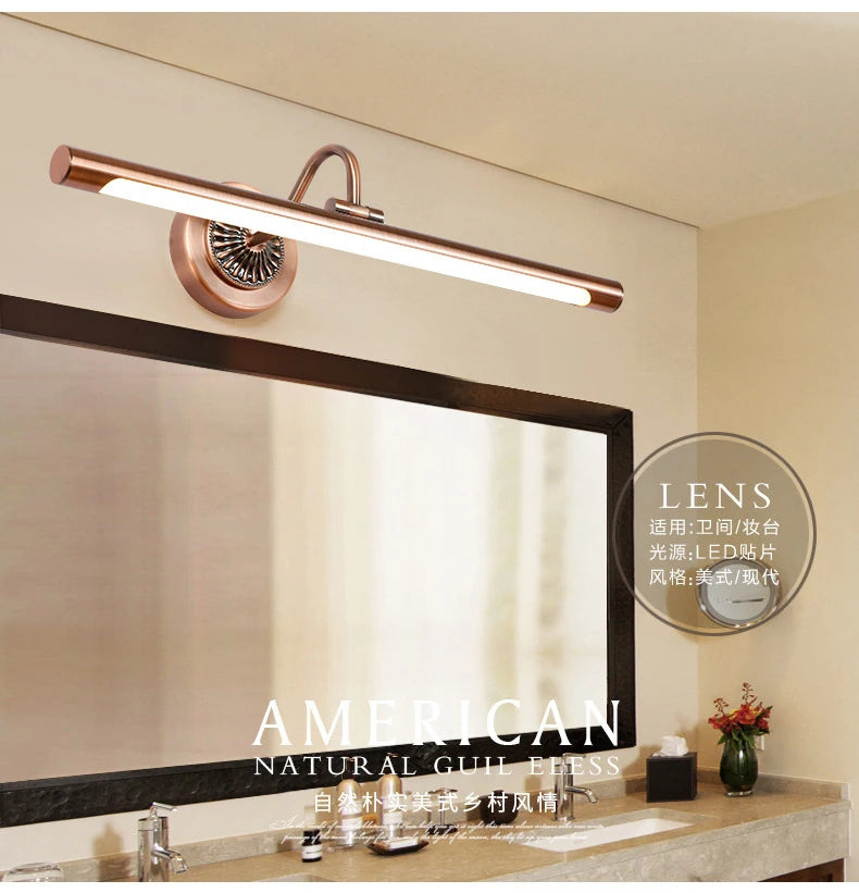 CowLost | product_id-red-bronze-8w-led-bathroom-wall-light-455mm-gold-european-mirror-lamp |9