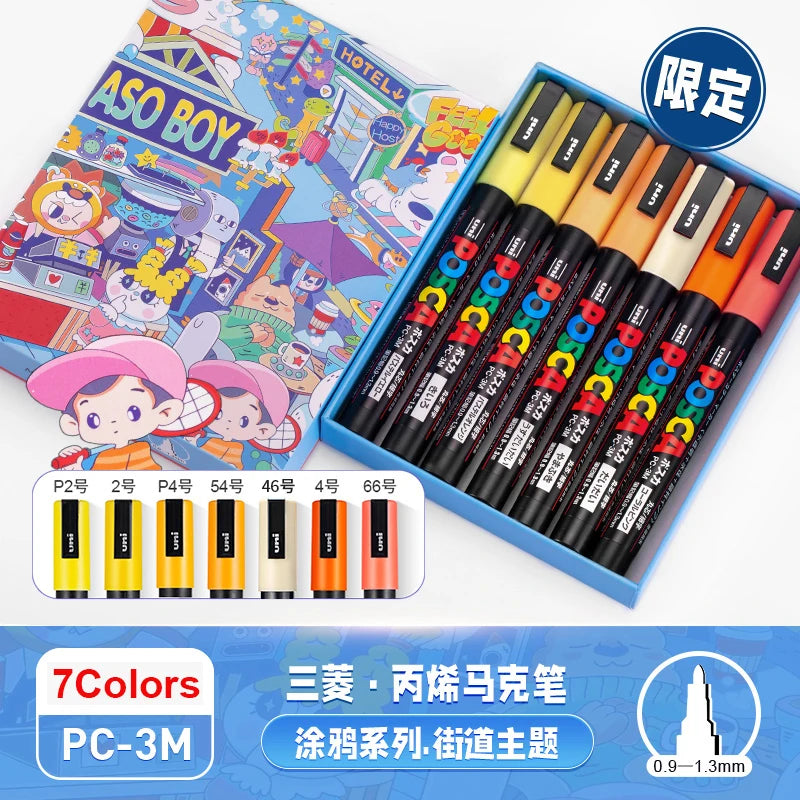 CowLost | product_id-uni-posca-limited-graffiti-marker-pen-set-8-assorted-colors-water-based-acrylic-0-7-2-5mm |16