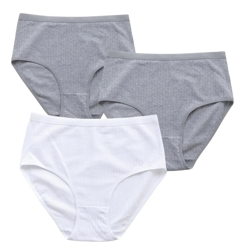 CowLost | product_id-3pcs-women-high-waist-cotton-briefs-tummy-control-breathable-underwear-m-xxl |20