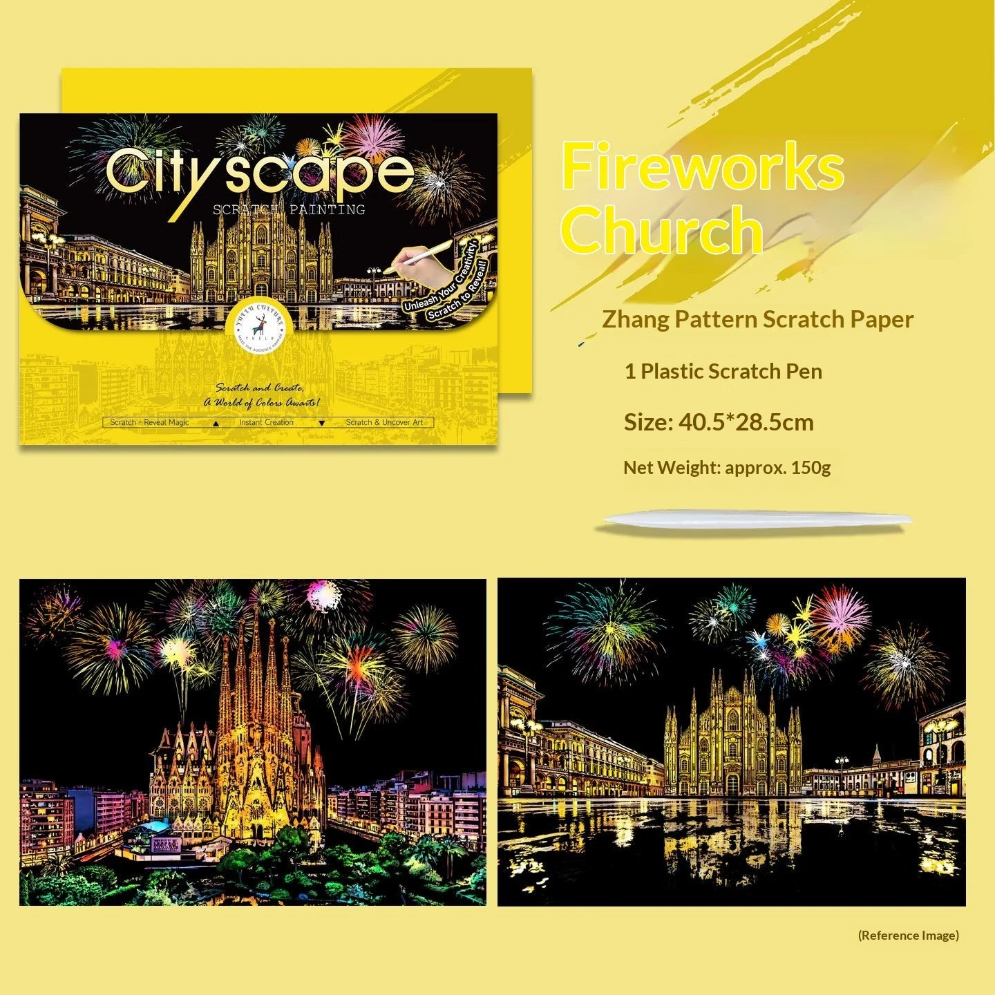 CowLost | product_id-2-pcs-diy-scratch-painting-set-famous-buildings-cityscape-night-view-40-5x28-5-cm |28