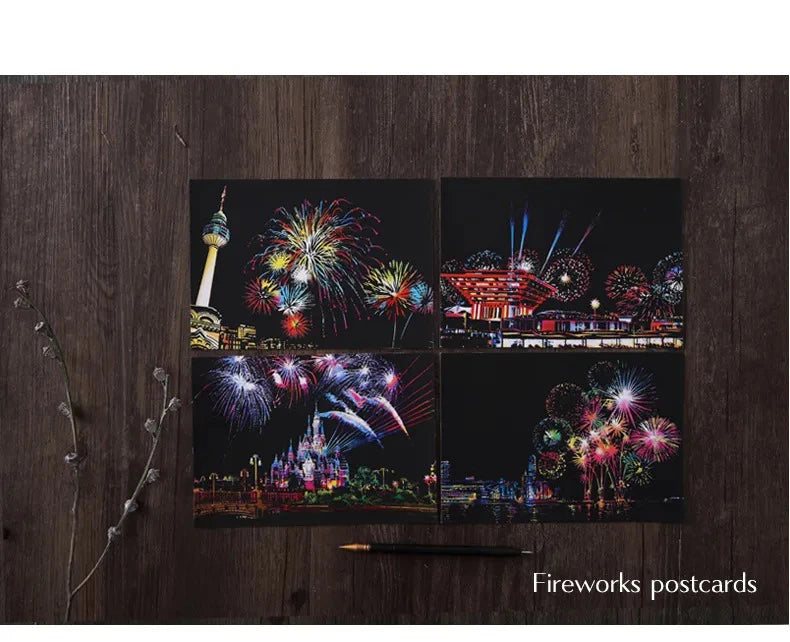 CowLost | product_id-4pcs-a5-diy-scratch-painting-set-cherry-blossoms-classical-buildings-landscapes-animals |15
