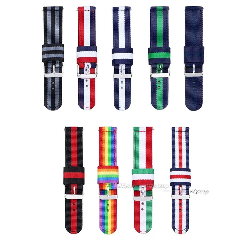HQstrap 20mm 22mm Nylon Quick Release Watch Strap Unisex Sport Replacement Band