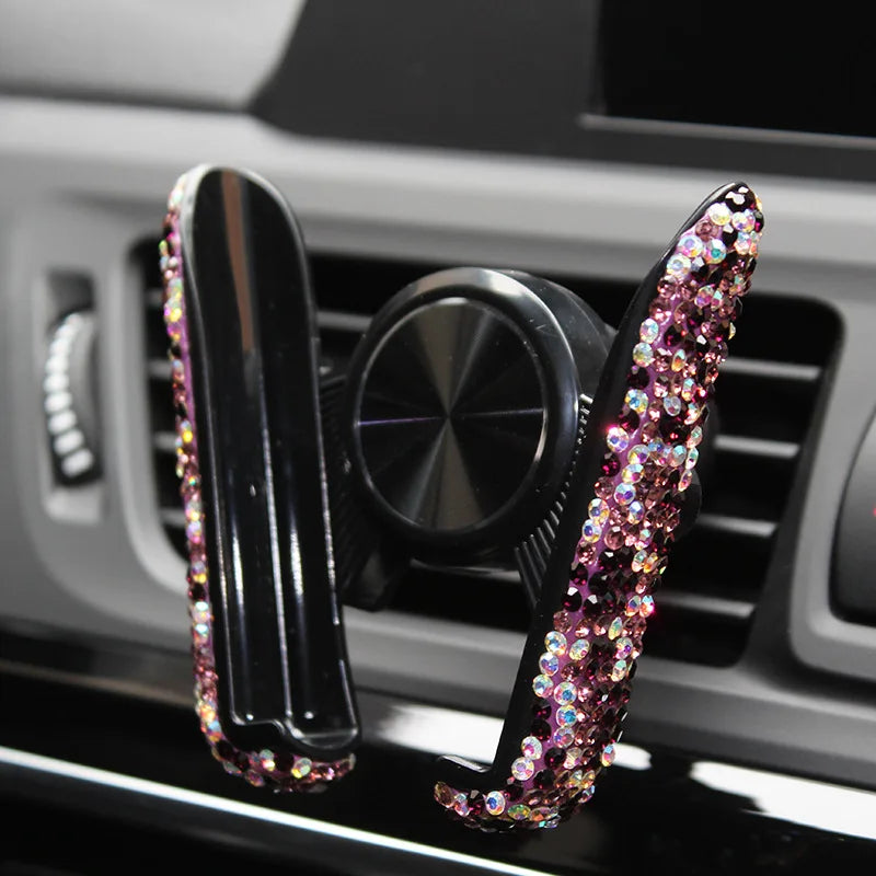 CowLost | product_id-diamond-crystal-car-air-vent-phone-holder-clip-stand-bracket-interior-accessory |16