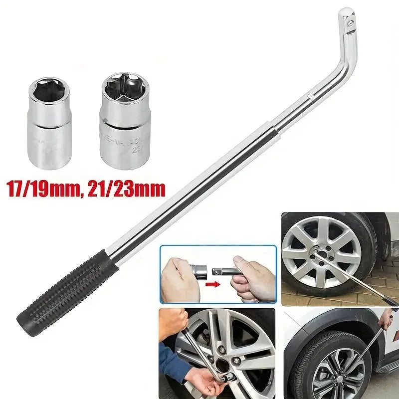 CowLost | extendable-lug-nut-wrench-with-chrome-vanadium-17-19-21-23mm-socket-for-easy-tire-repair-l-type-sockets-nut-kit-emergency-tools |4