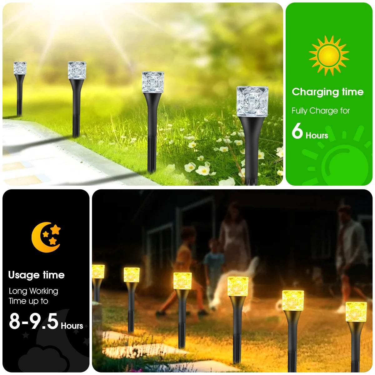 20/30 Pack Solar Waterproof LED Outdoor Lights Dusk to Dawn for Walkway Patio Yard