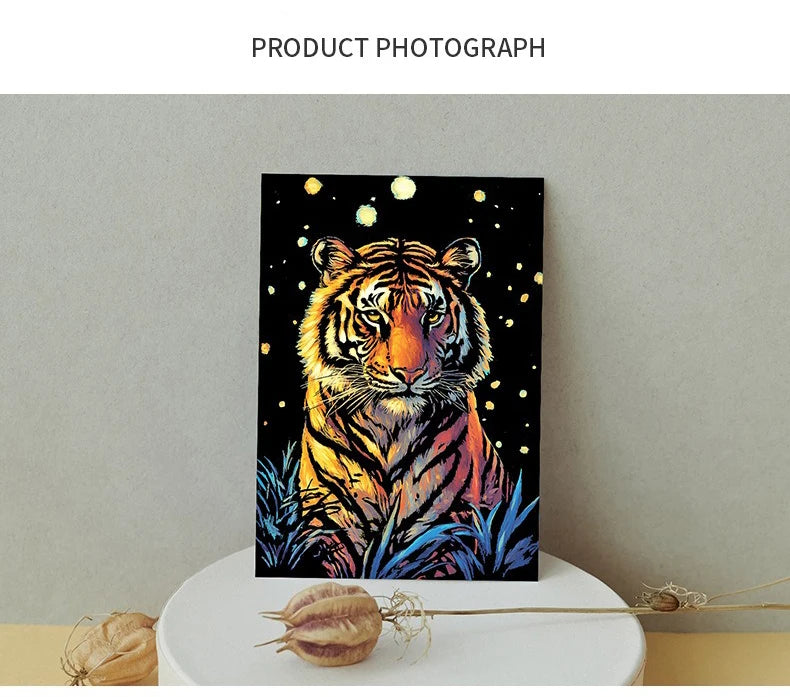 CowLost | product_id-4-pcs-a5-noctilucent-diy-scratch-painting-set-castle-landscape-animal-night-scenes |18