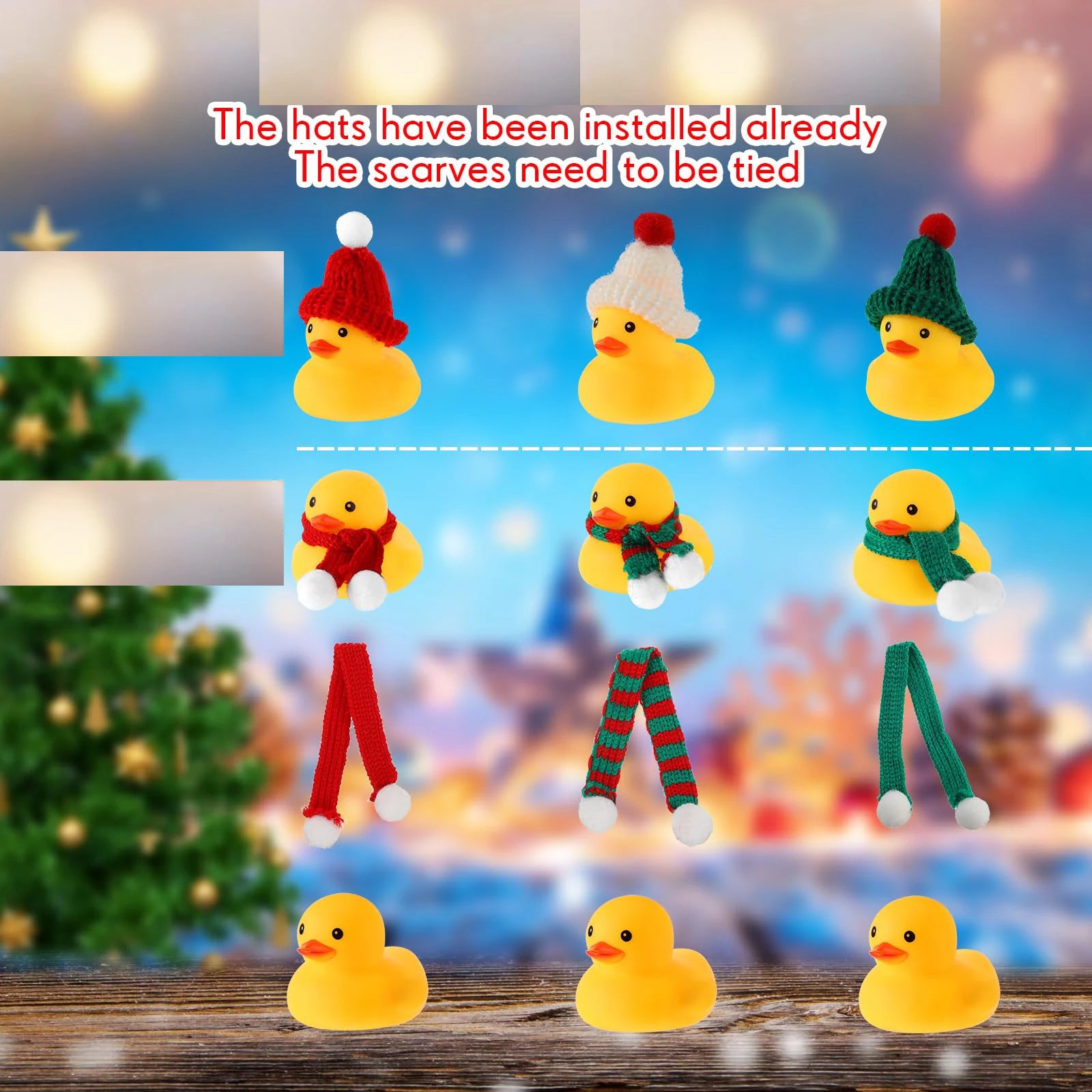 CowLost | product_id-72-36-pieces-christmas-rubber-ducks-with-knitting-hats-and-stripe-scarves-for-xmas-bath |2