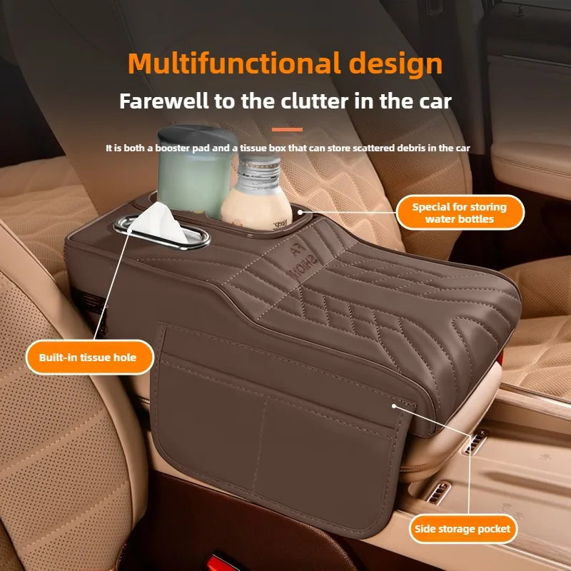 CowLost | product_id-universal-car-armrest-cover-with-2-side-pockets-2-cup-holders-tissue-box-holder-fits-most-cars-suvs-trucks |2