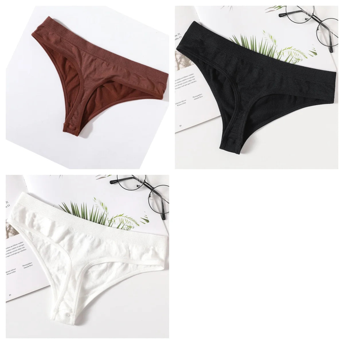 CowLost | product_id-3pcs-women-s-seamless-low-waist-g-string-thong-panties-m-xl |23