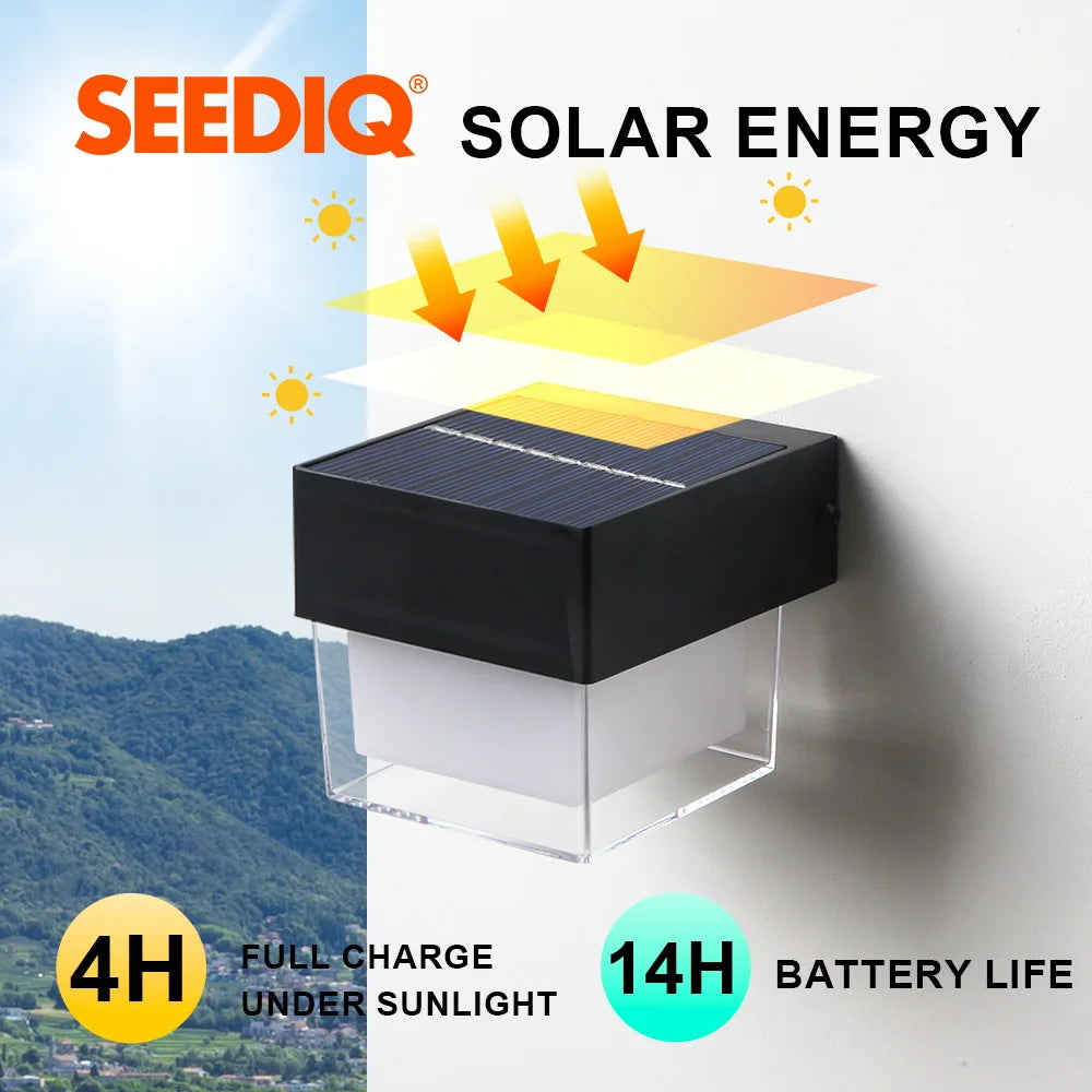 CowLost | seediq-solar-outdoor-wall-light-ip65-waterproof-led-facade-wall-lamp-4w-wireless-street-porch-garden-lighting |2