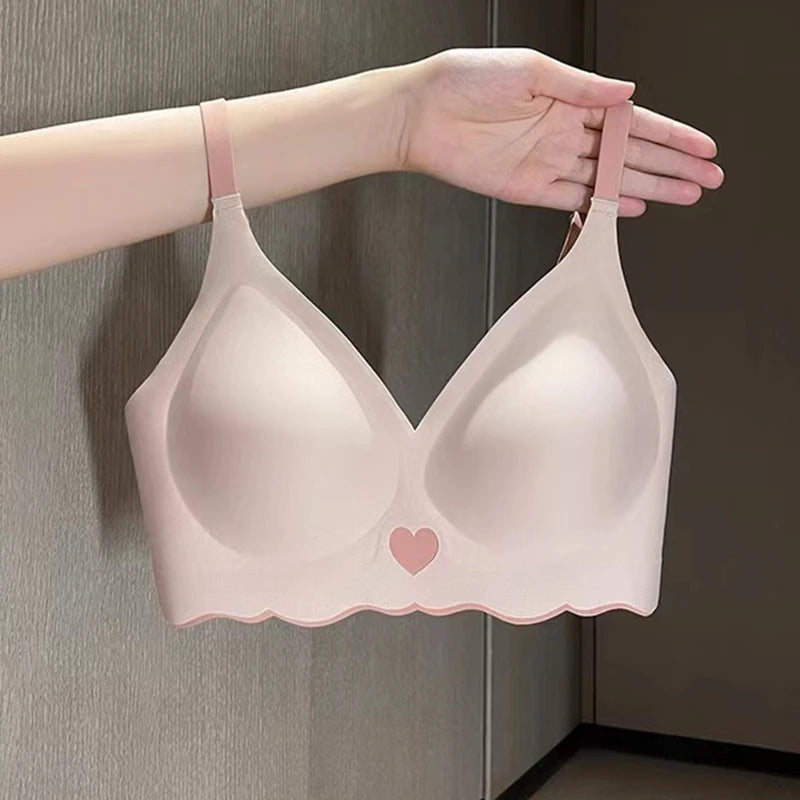 CowLost | top-non-marking-womens-bra-without-steel-ring-gathering-anti-sagging-comfortable-and-small-womens-underwear-thin-section |3