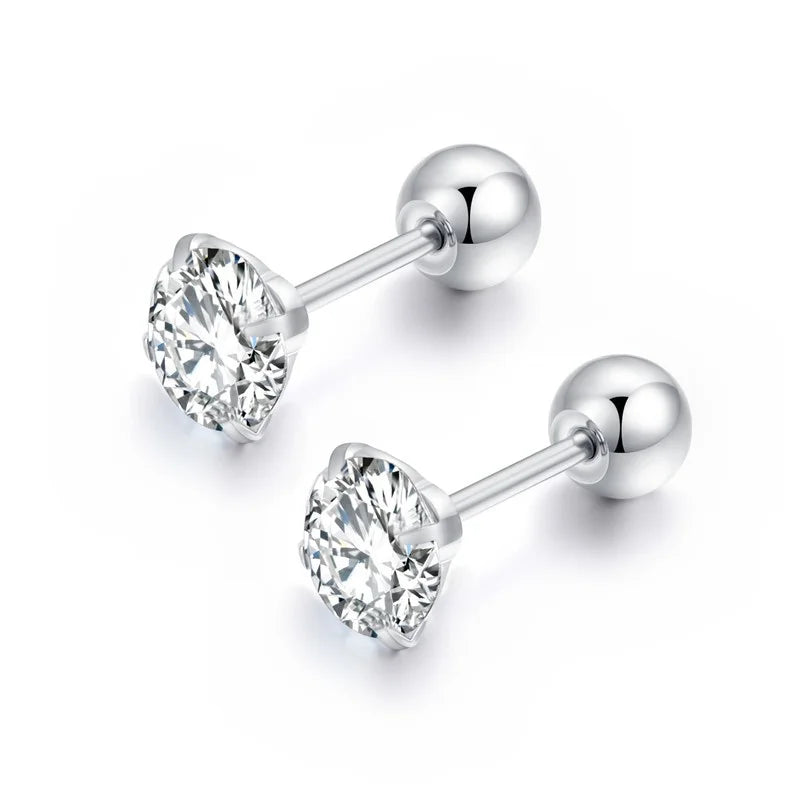 CowLost | tools-925-sterling-silver-round-zirconia-screw-stud-earrings-for-women |6