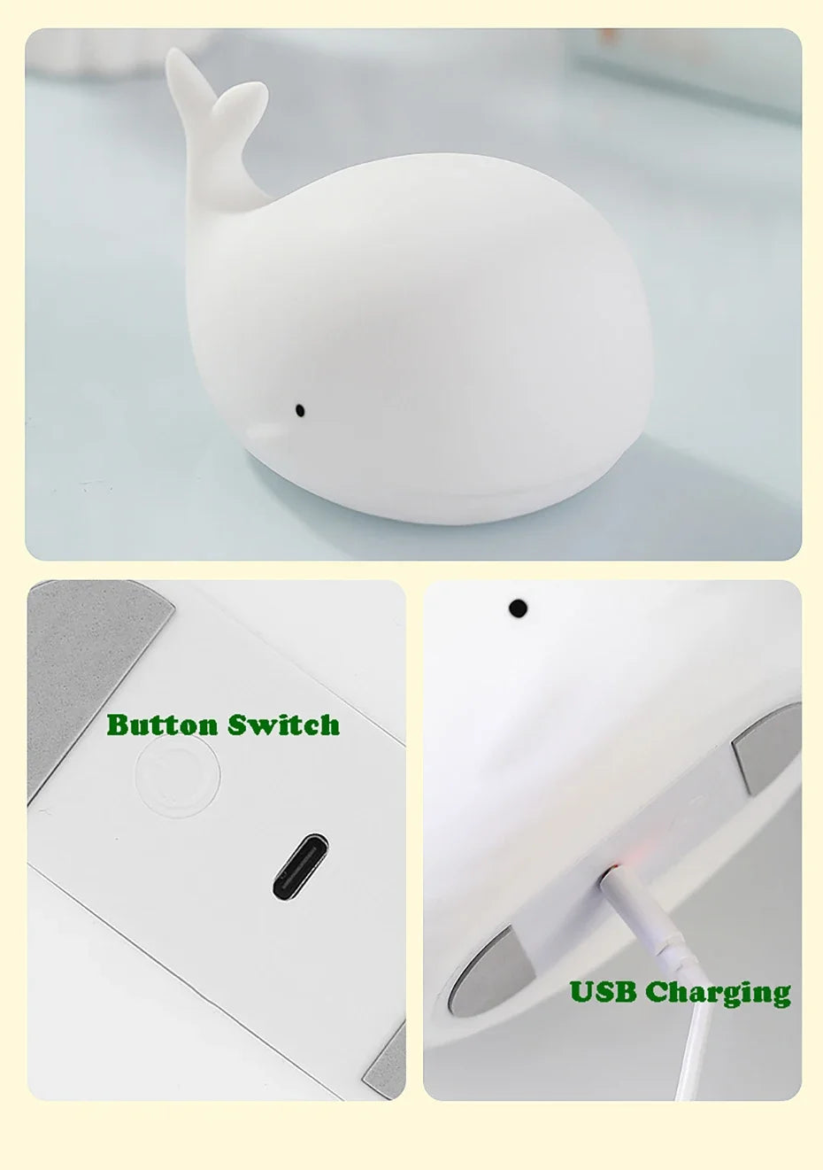 CowLost | product_id-whale-silicone-usb-rechargeable-led-night-light-with-7-colors-for-kids-room |11